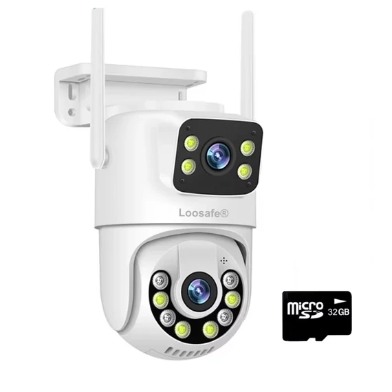 Jortan 360° WiFi okos biztonsági kamera – dupla lencse, 6MP ultra HD felvétel, telefonos applikáció