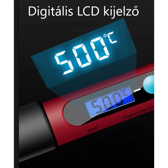  Forrasztópáka, 60W, LCD kijelző, állítható hőmérséklet 180°C-520°C